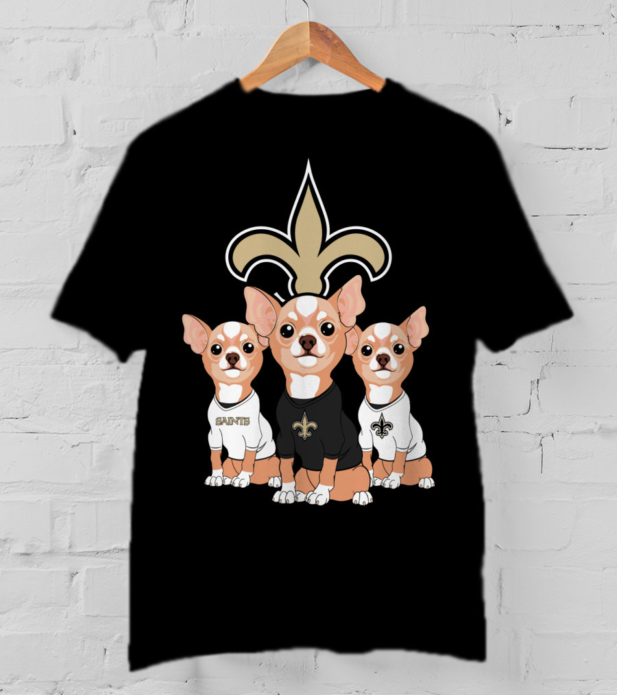  New Orleans Saints Chihuahua Trio T-Shirt