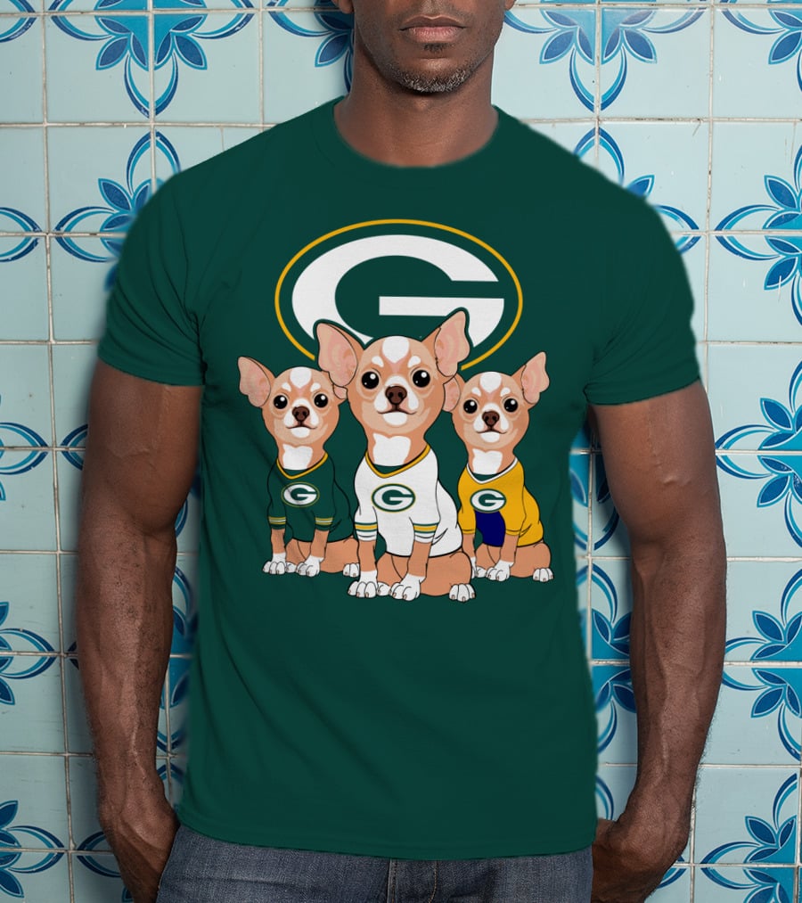 Green Bay Packers Chihuahua Trio T-Shirt