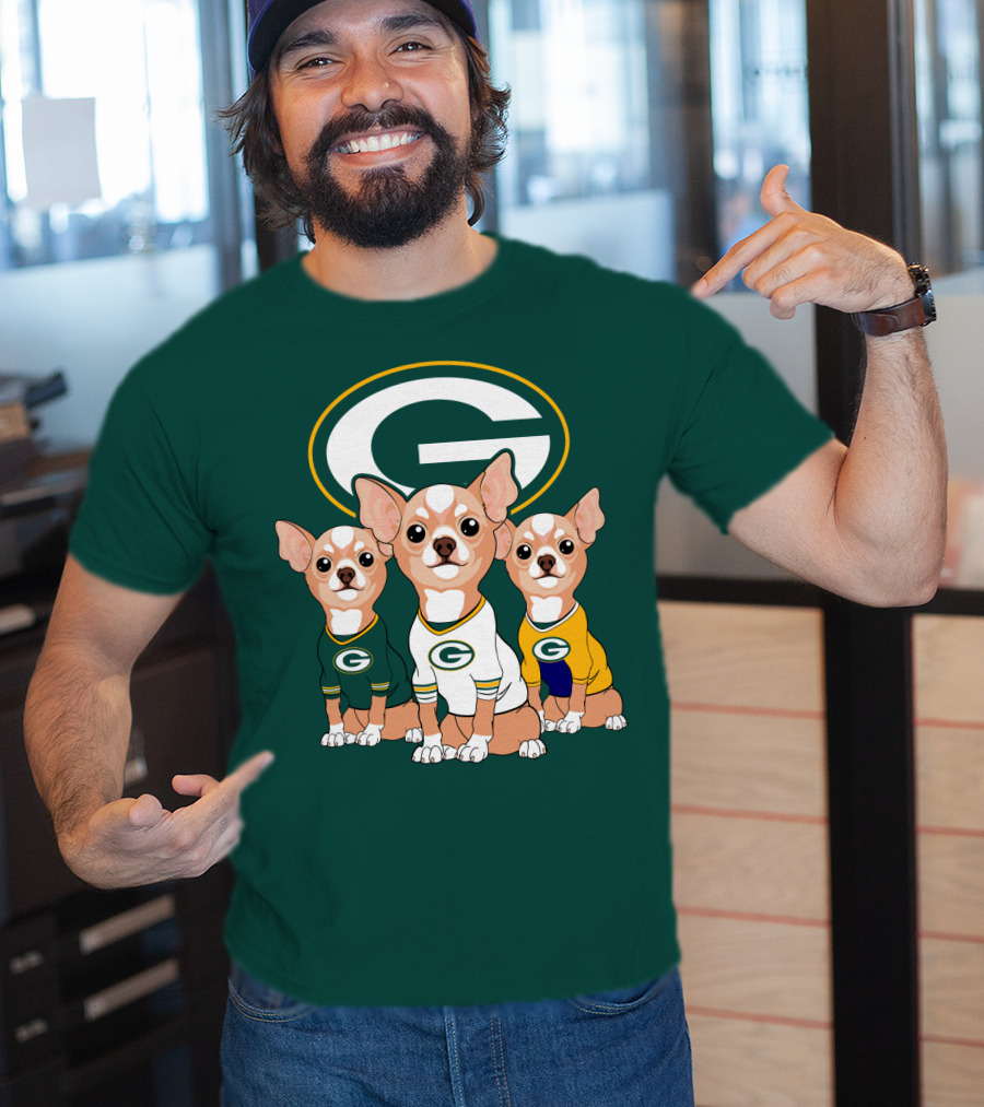 Green Bay Packers Chihuahua Trio T-Shirt
