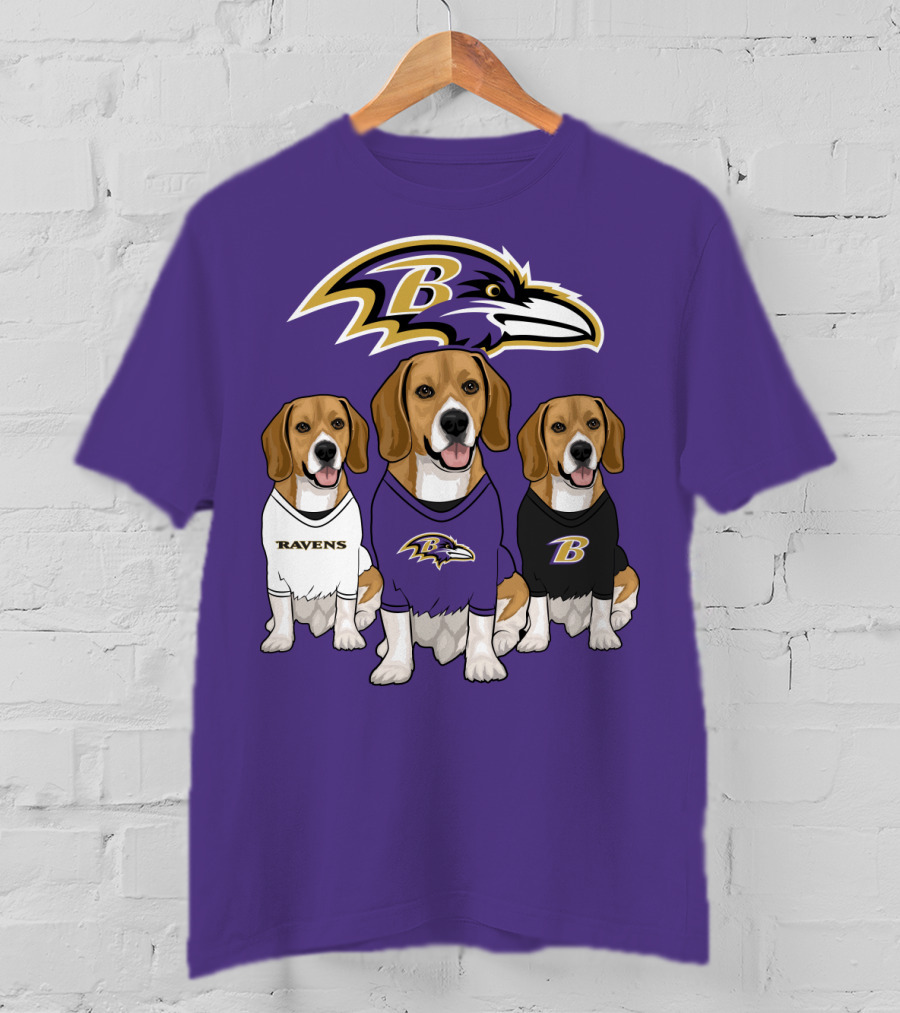 Baltimore Ravens Beagle Trio T-Shirt