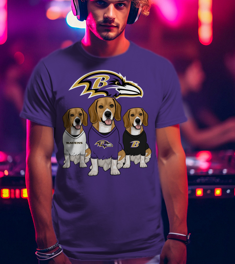 Baltimore Ravens Beagle Trio T-Shirt