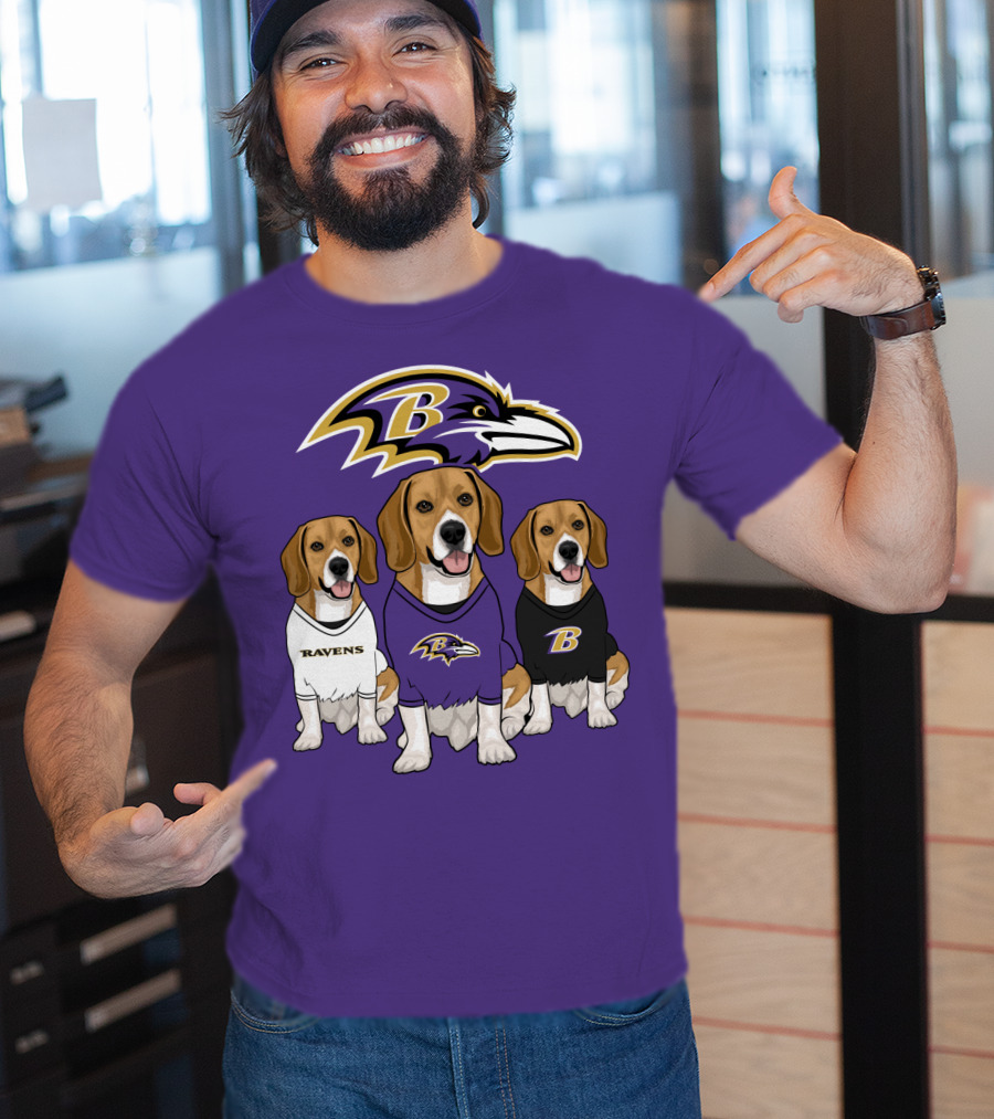 Baltimore Ravens Beagle Trio T-Shirt