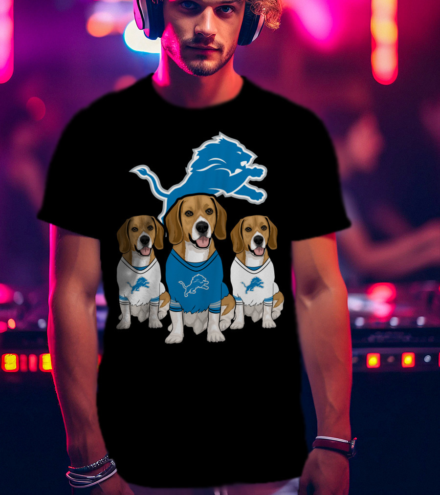 Detroit Lions Beagles T-Shirt