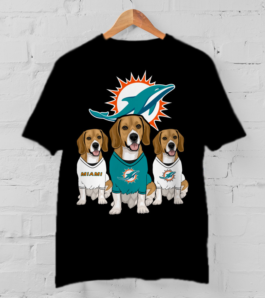 Miami Dolphins Beagle Trio T-Shirt