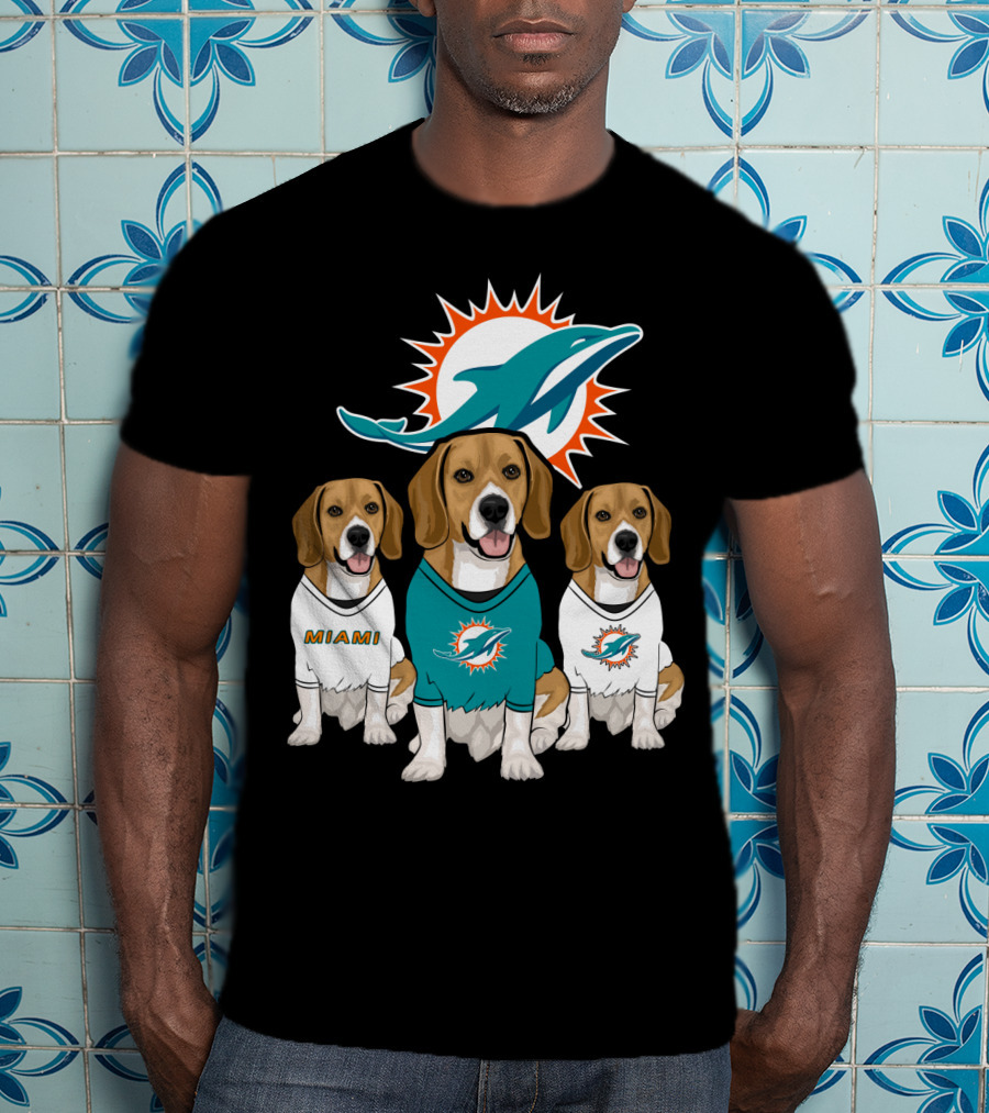 Miami Dolphins Beagle Trio T-Shirt