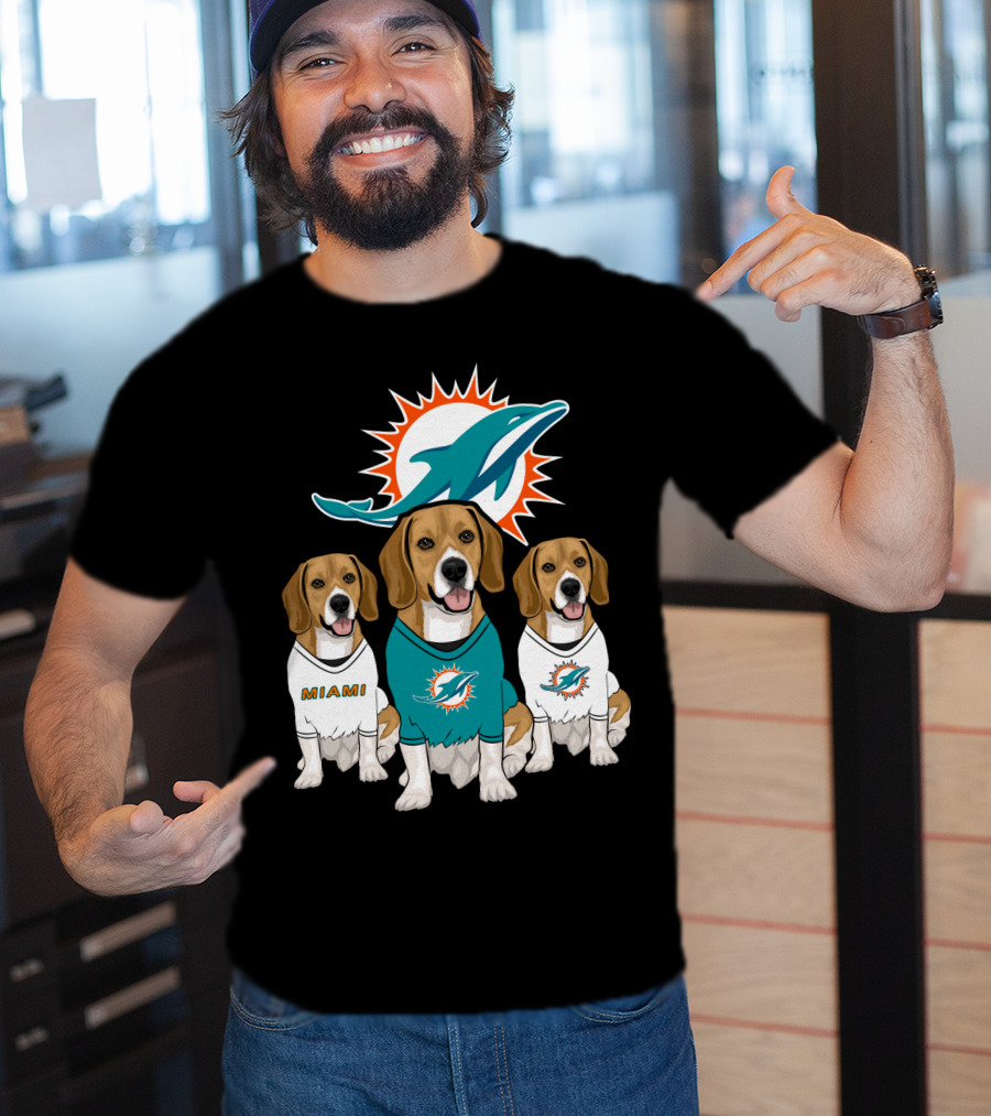 Miami Dolphins Beagle Trio T-Shirt