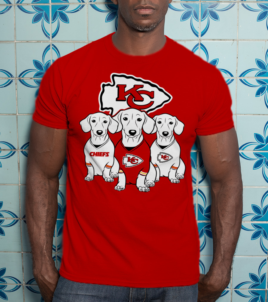 Kansas City Chiefs Dachshund Trio T-Shirt
