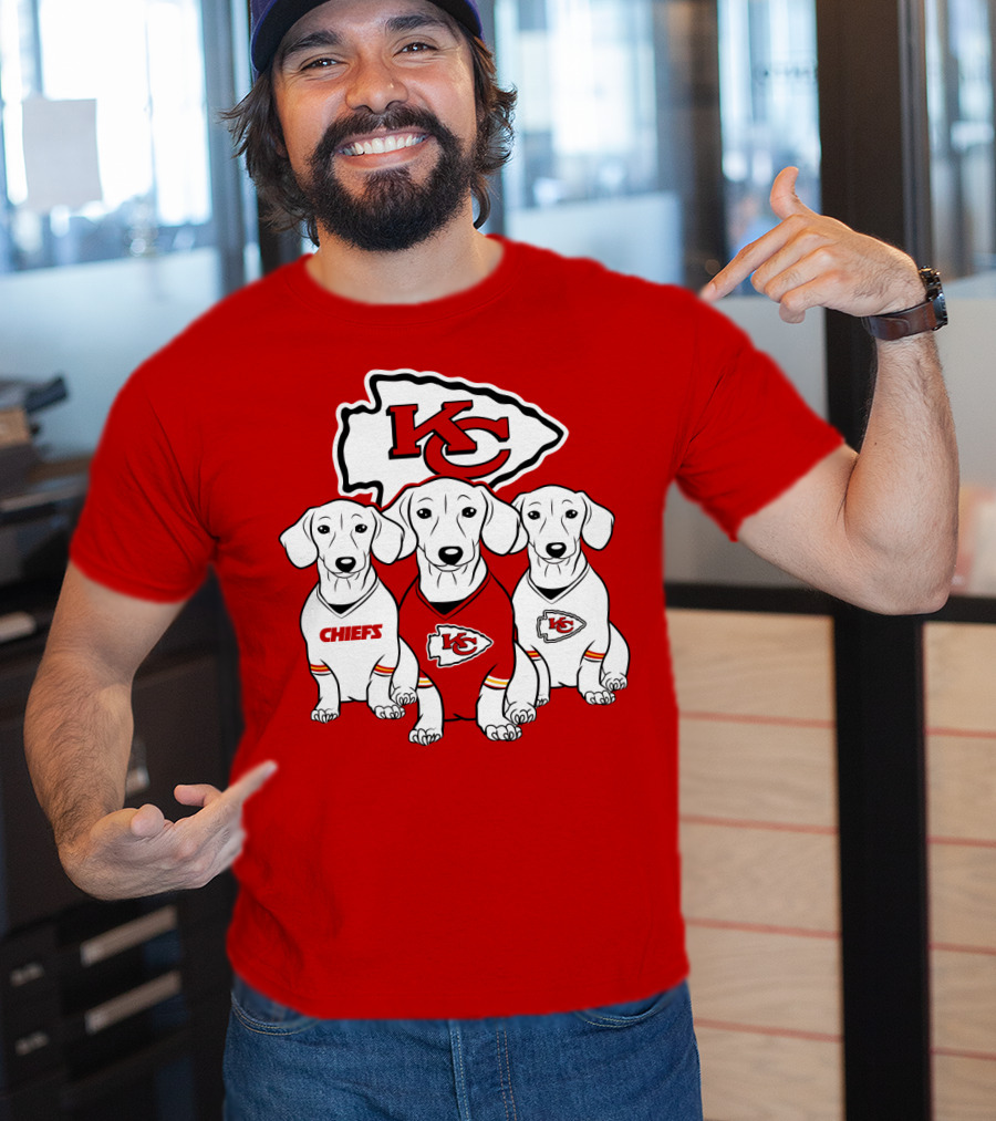 Kansas City Chiefs Dachshund Trio T-Shirt