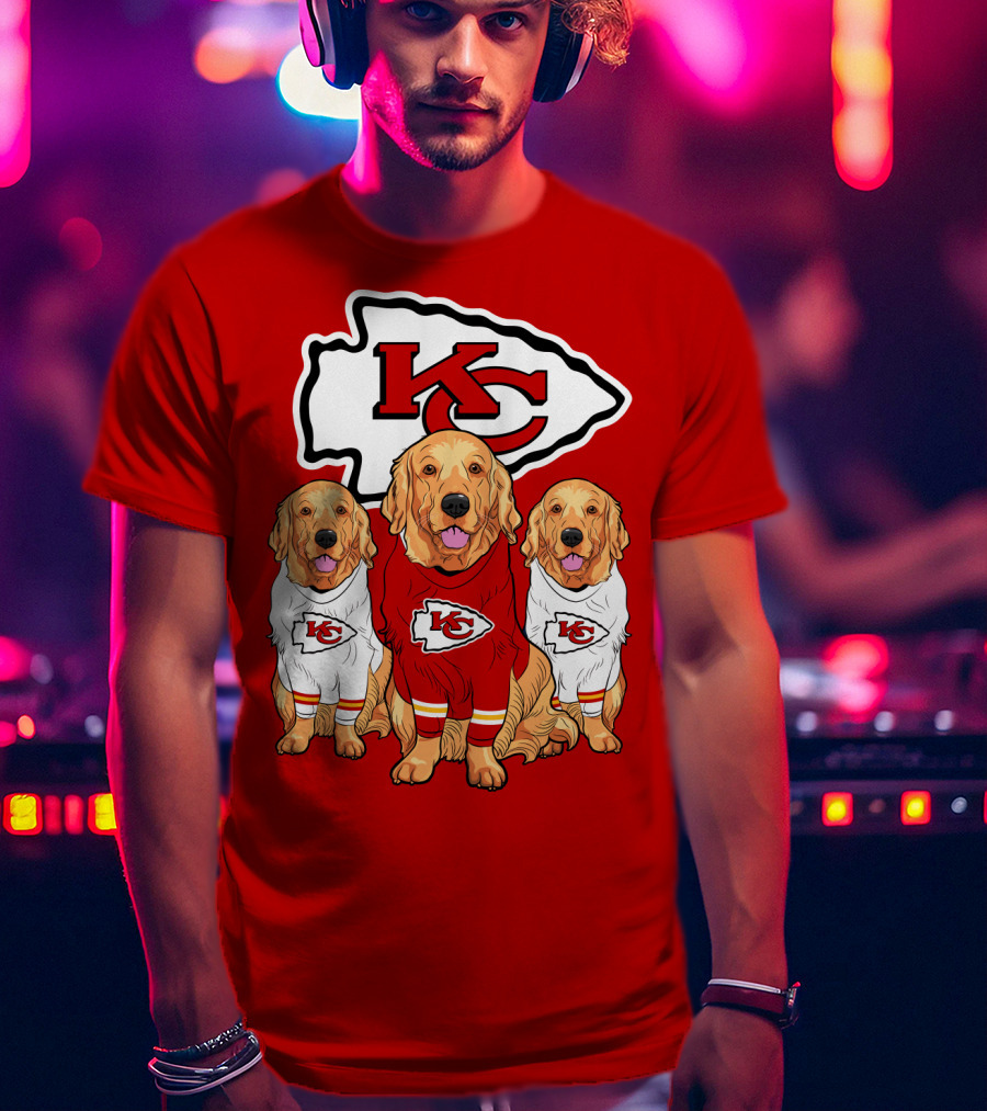 Kansas City Chiefs Golden Retrievers T-Shirt