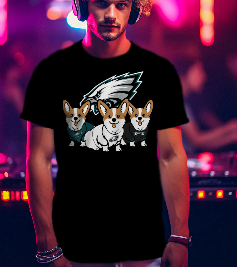 Philadelphia Eagles Corgi Trio T-Shirt