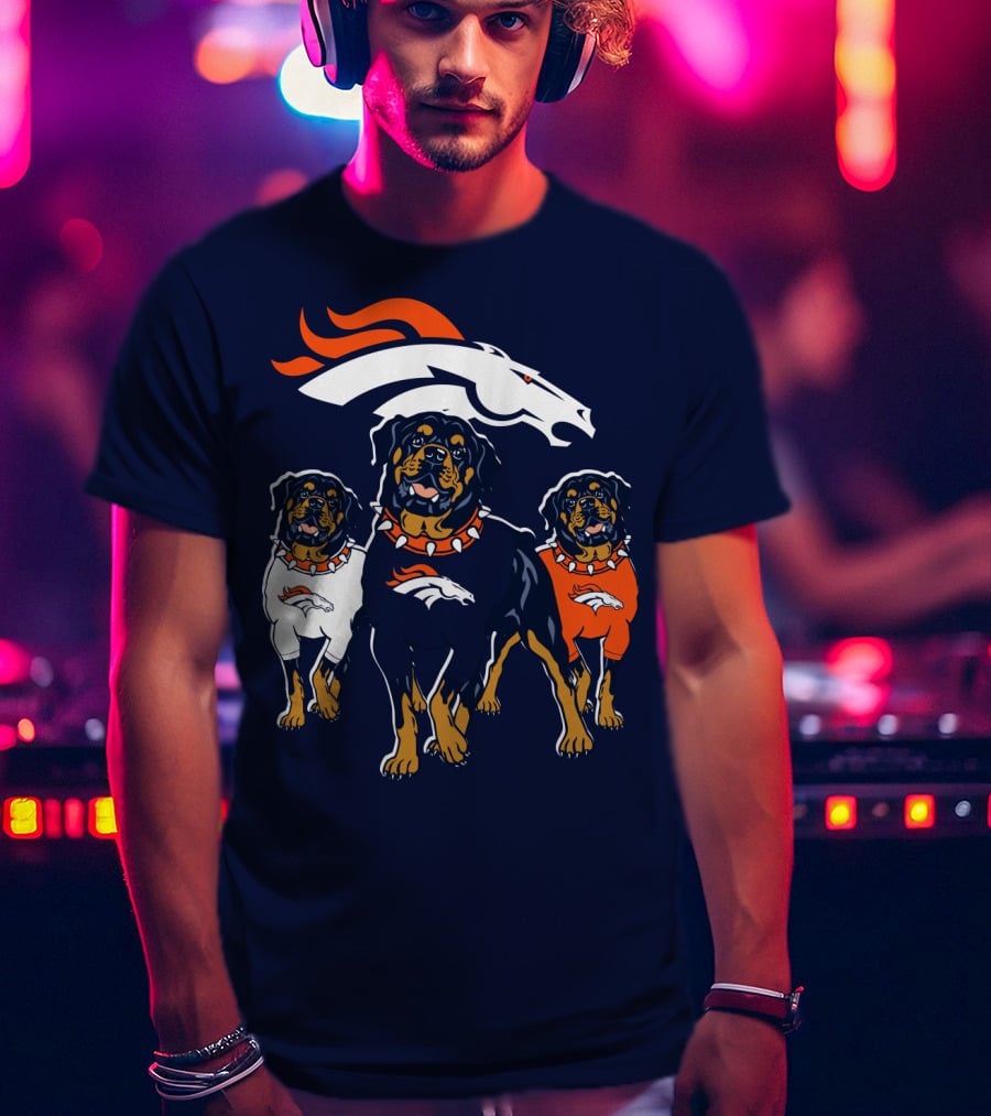 Rottweiler Dogs Denver Broncos T-Shirt