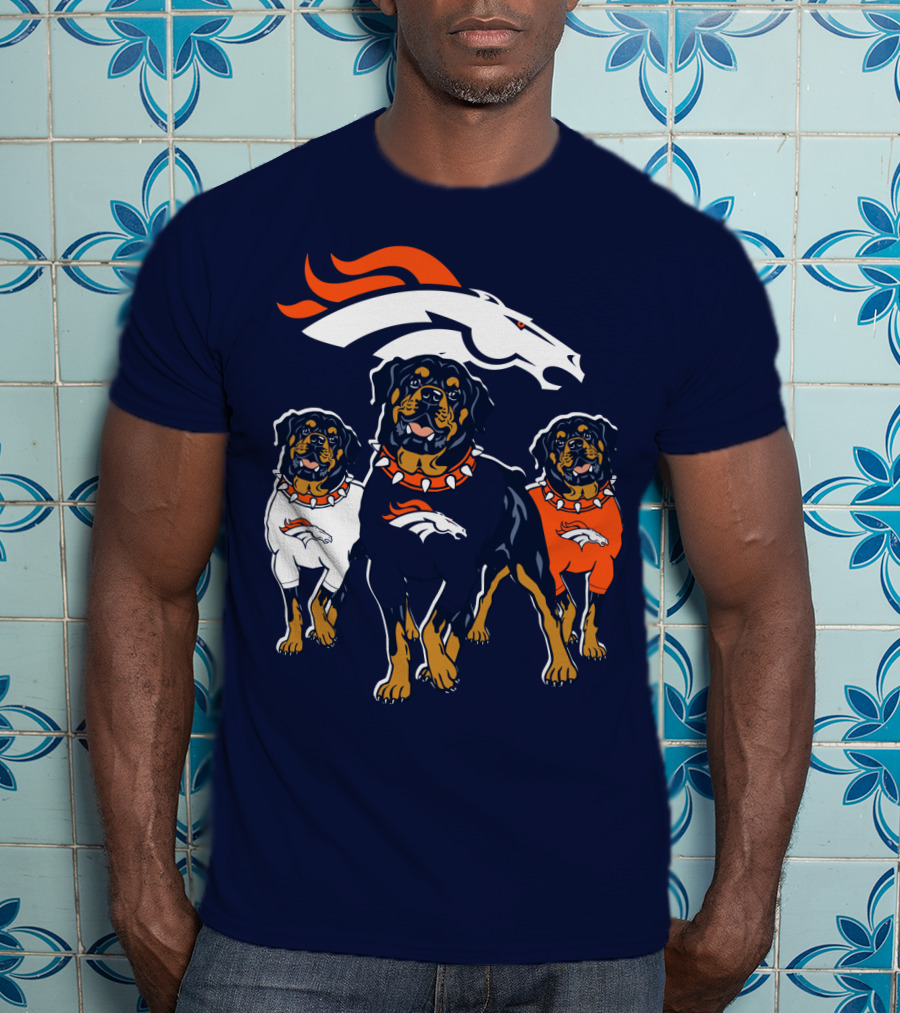 Rottweiler Dogs Denver Broncos T-Shirt