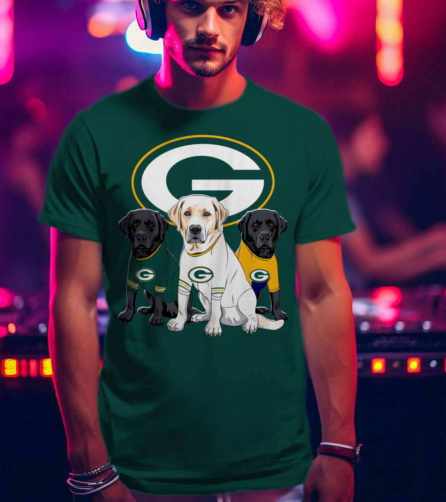 Green Bay Packers Labrador Retriever Trio T-Shirt