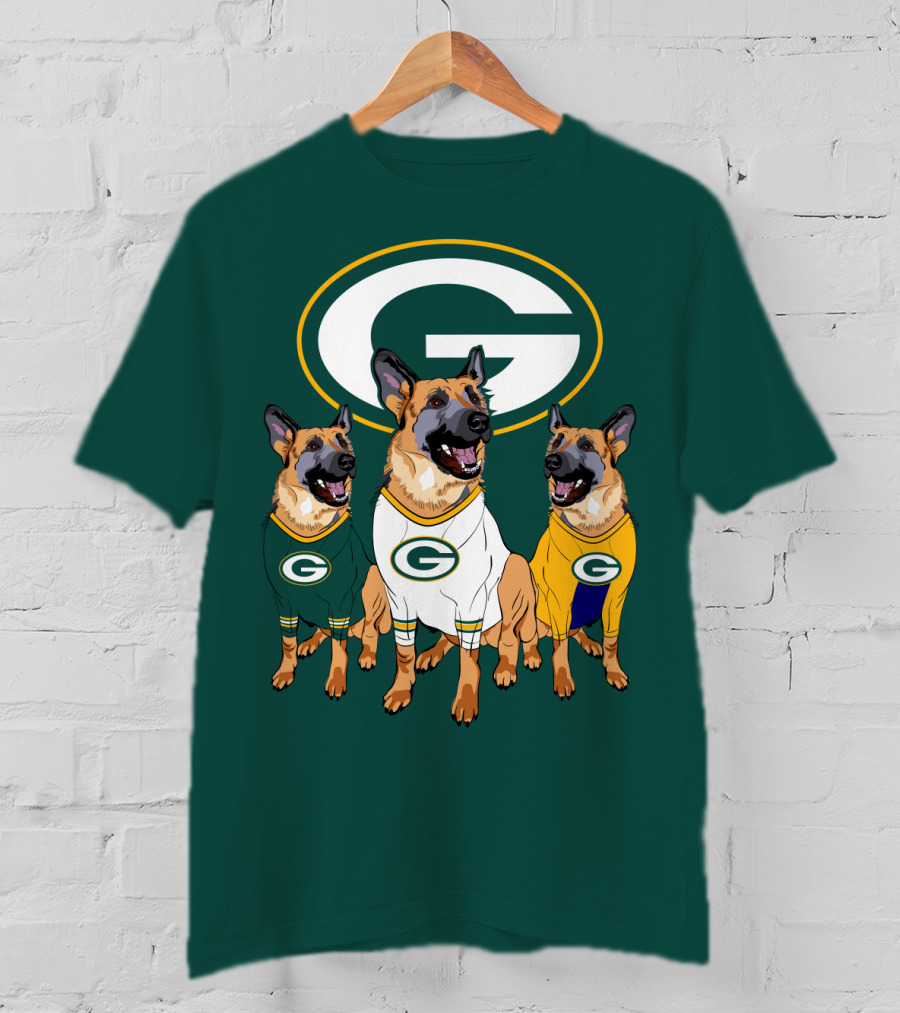 Green Bay Packers German Shepherd Trio T-Shirt