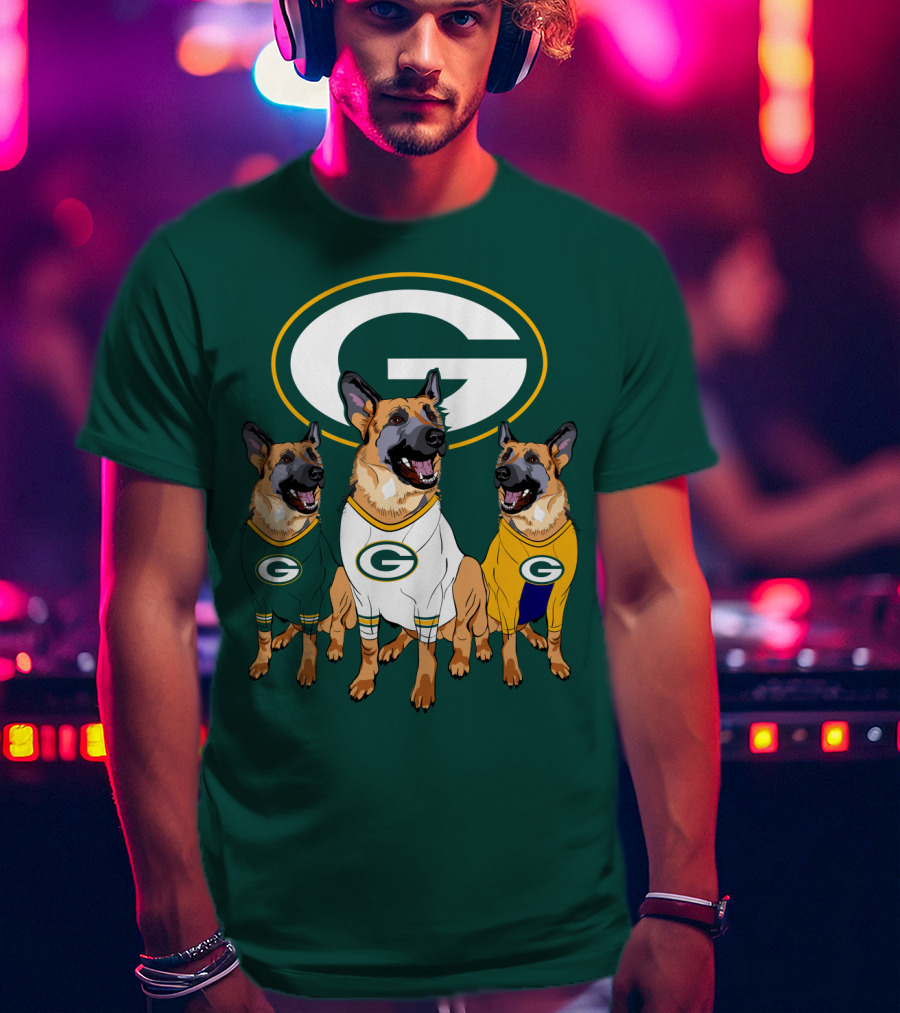 Green Bay Packers German Shepherd Trio T-Shirt