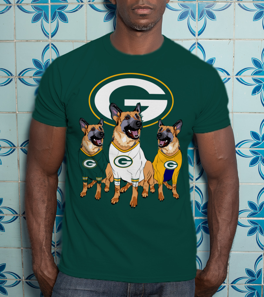 Green Bay Packers German Shepherd Trio T-Shirt