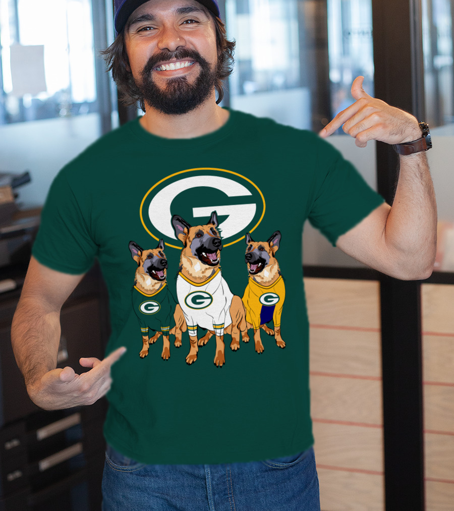 Green Bay Packers German Shepherd Trio T-Shirt