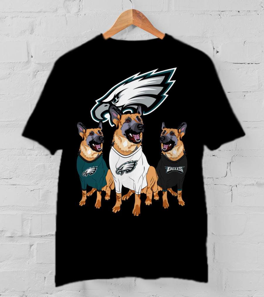 Philadelphia Eagles German Shepherd Trio T-Shirt