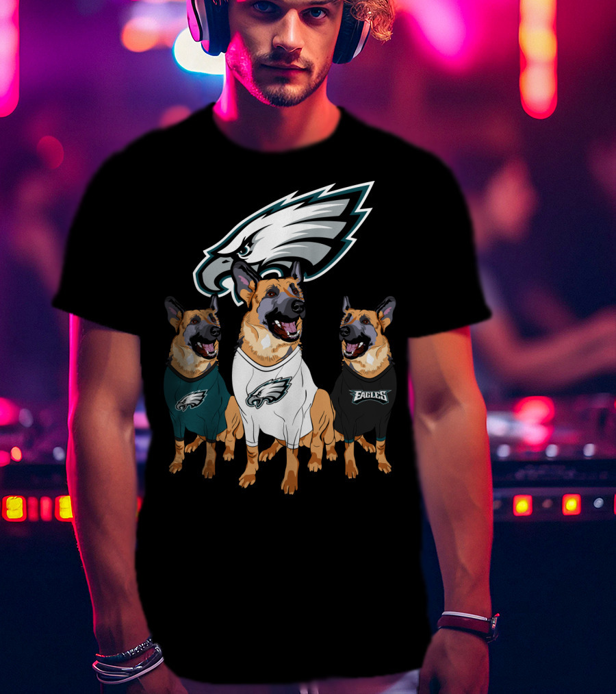 Philadelphia Eagles German Shepherd Trio T-Shirt