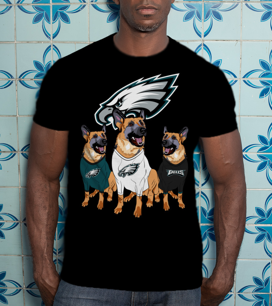 Philadelphia Eagles German Shepherd Trio T-Shirt