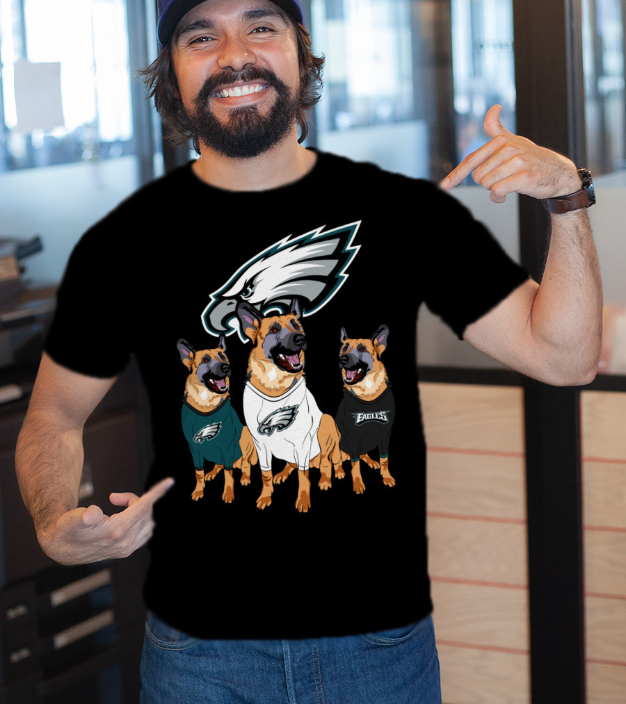 Philadelphia Eagles German Shepherd Trio T-Shirt