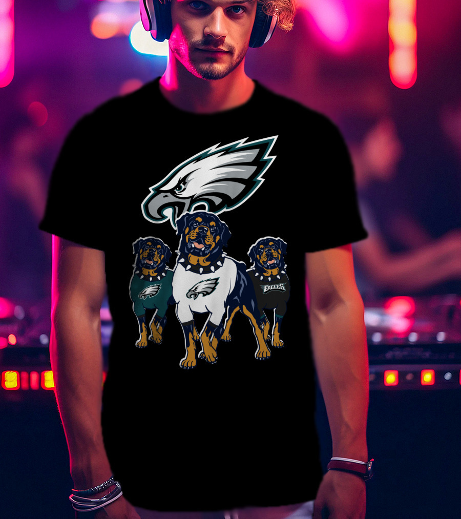 Philadelphia Eagles Rottweiler Trio T-Shirt