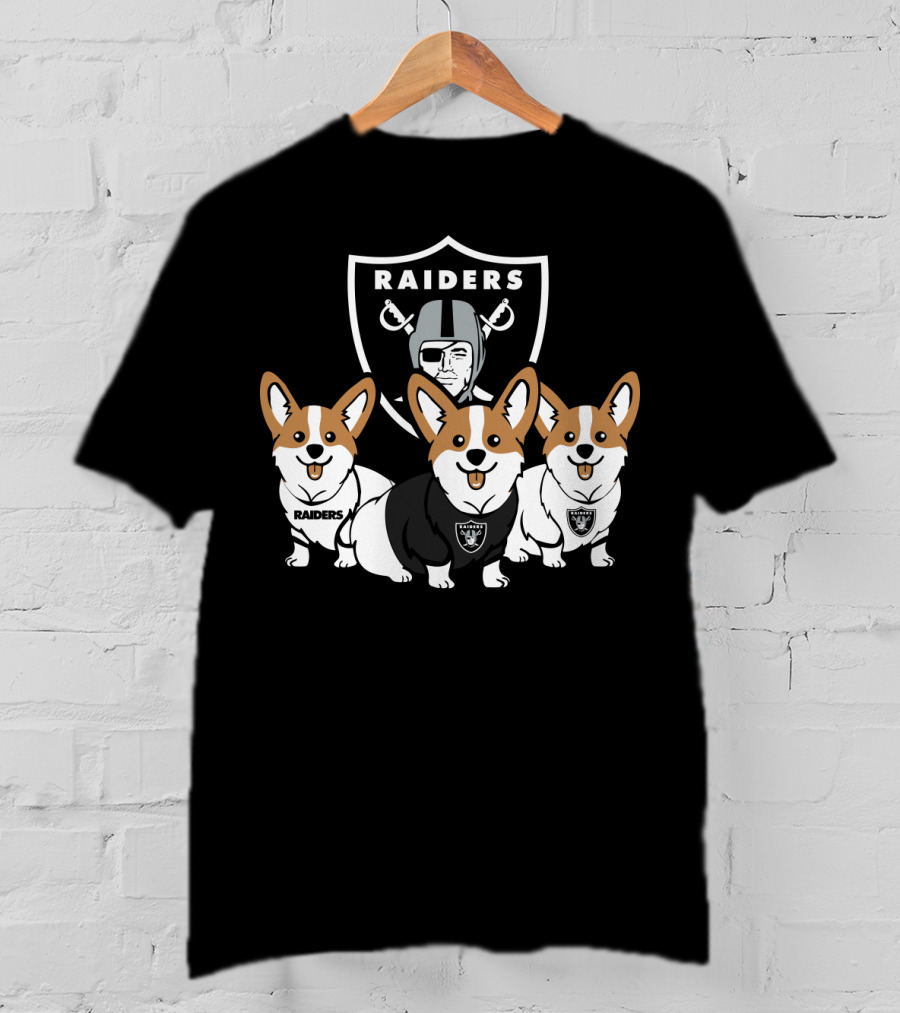Las Vegas Raiders Corgi Dog T-Shirt