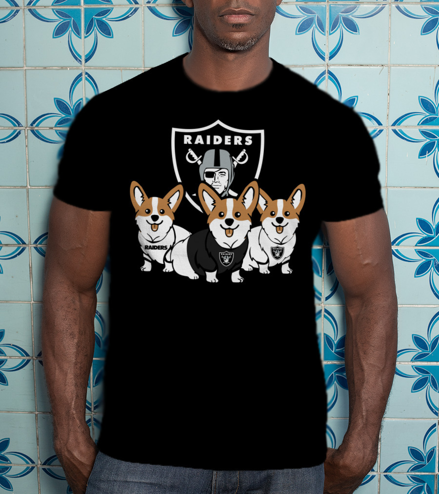 Las Vegas Raiders Corgi Dog T-Shirt