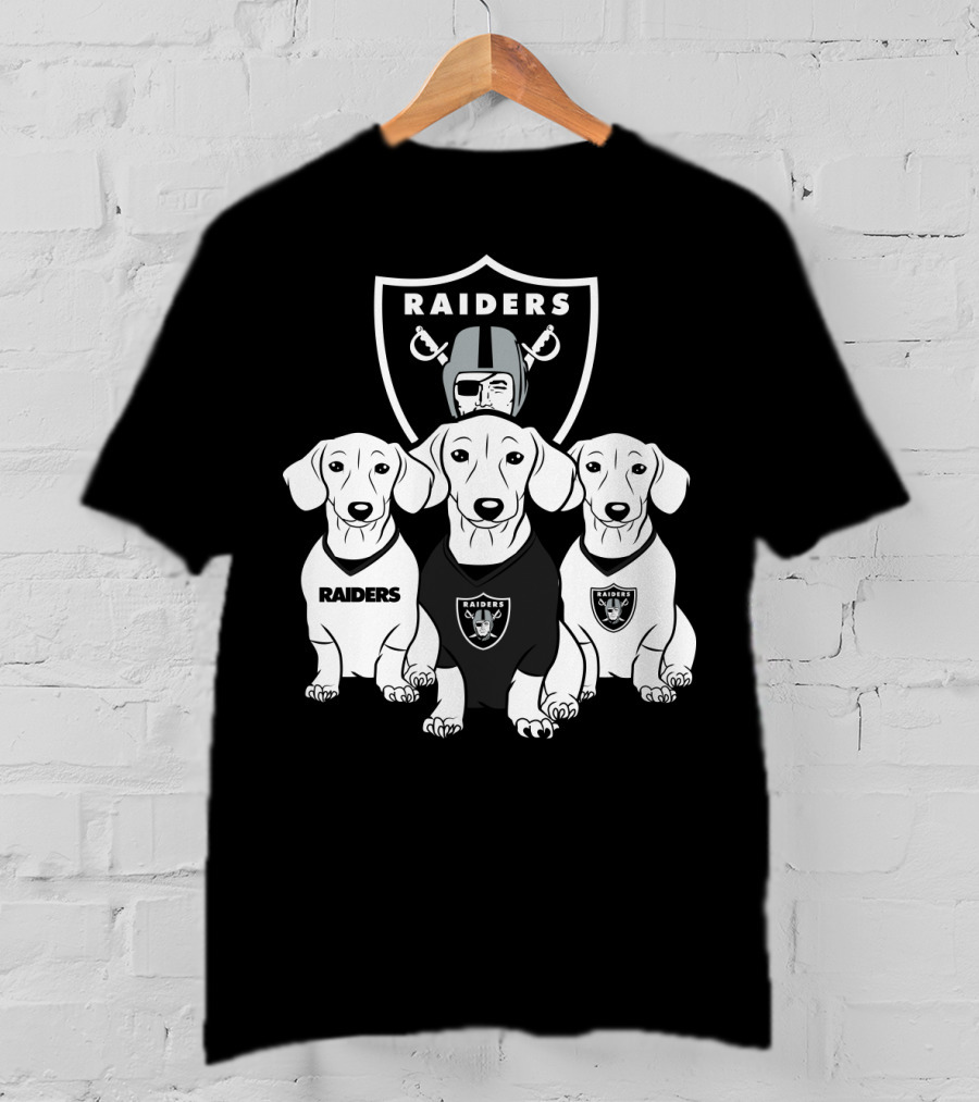 Las Vegas Raiders Dachshund Dog Trio T-Shirt