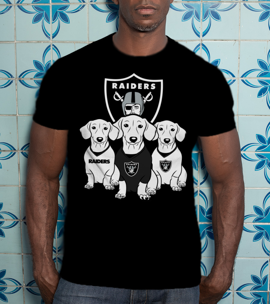 Las Vegas Raiders Dachshund Dog Trio T-Shirt