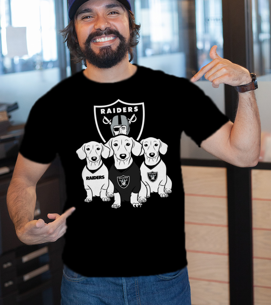Las Vegas Raiders Dachshund Dog Trio T-Shirt