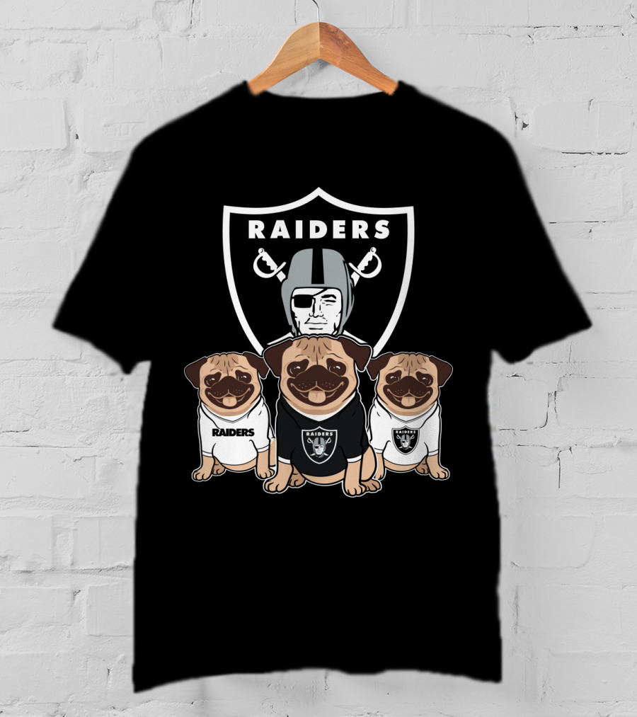 Las Vegas Raiders Pug In Team Gear T-Shirt