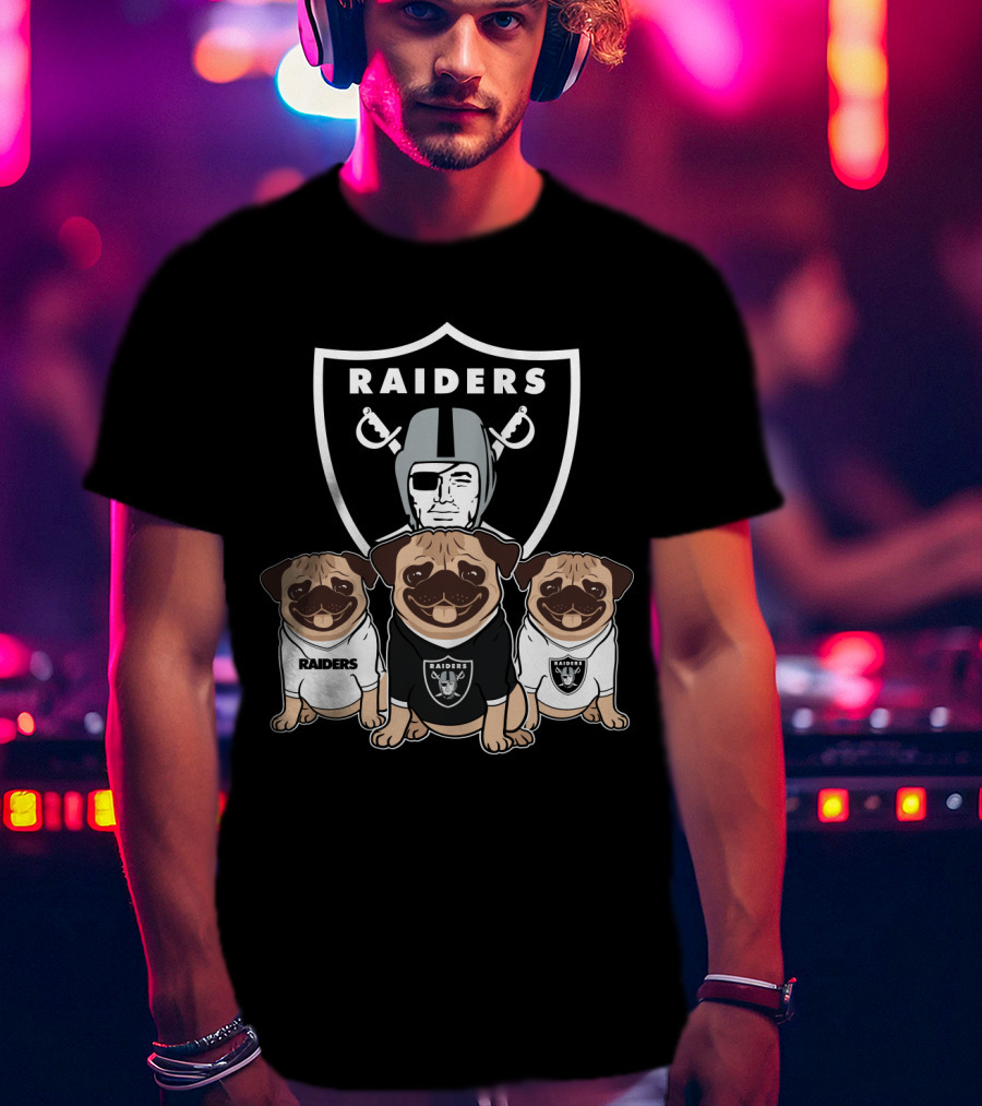 Las Vegas Raiders Pug In Team Gear T-Shirt