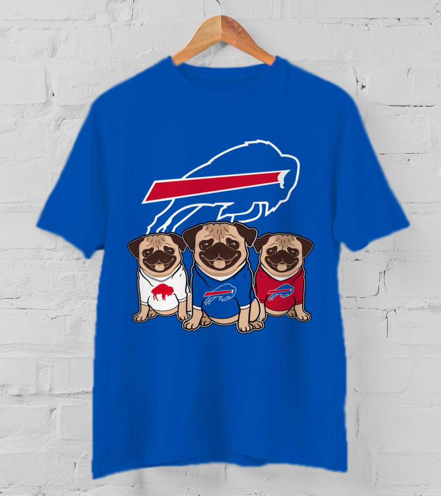 Buffalo Bills Pug Trio T-Shirt