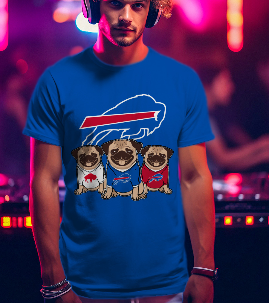 Buffalo Bills Pug Trio T-Shirt