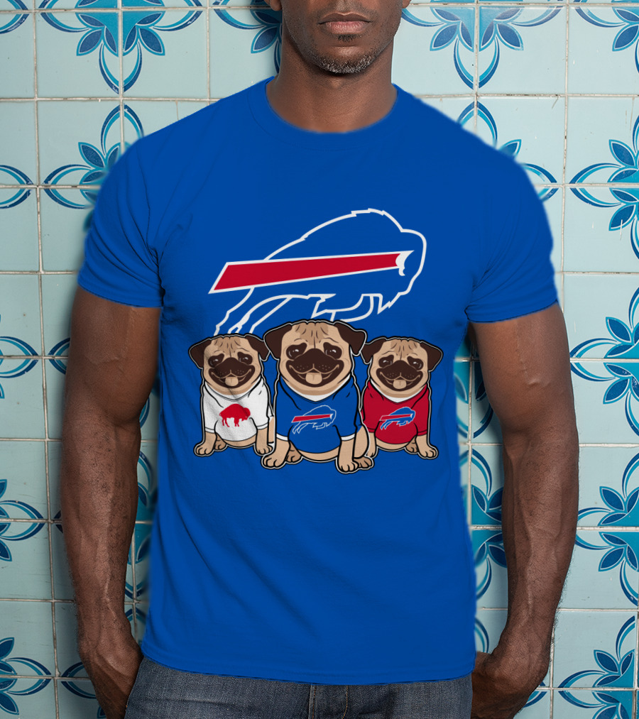 Buffalo Bills Pug Trio T-Shirt