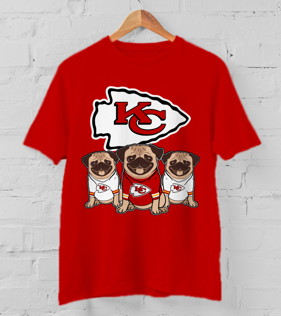 Kansas City Chiefs Pug Lovers Football Team T-Shirt