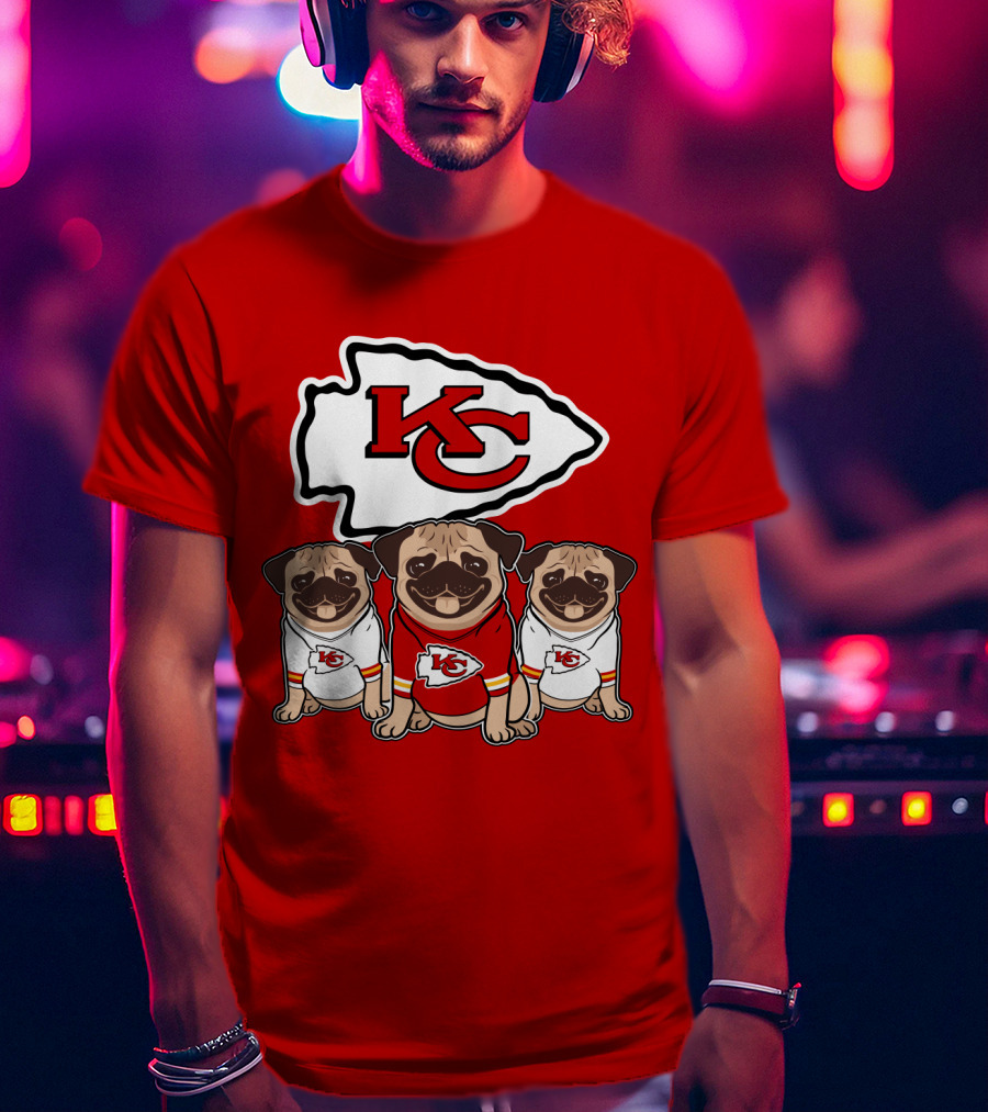 Kansas City Chiefs Pug Lovers Football Team T-Shirt