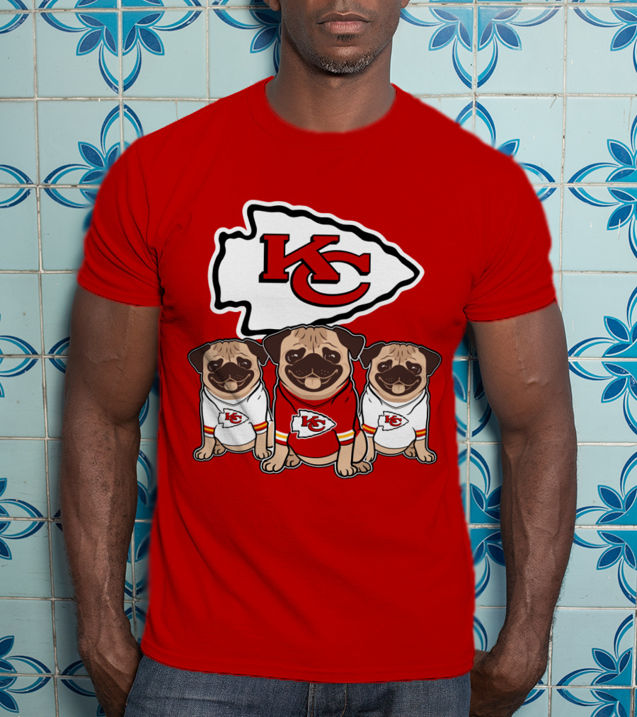 Kansas City Chiefs Pug Lovers Football Team T-Shirt