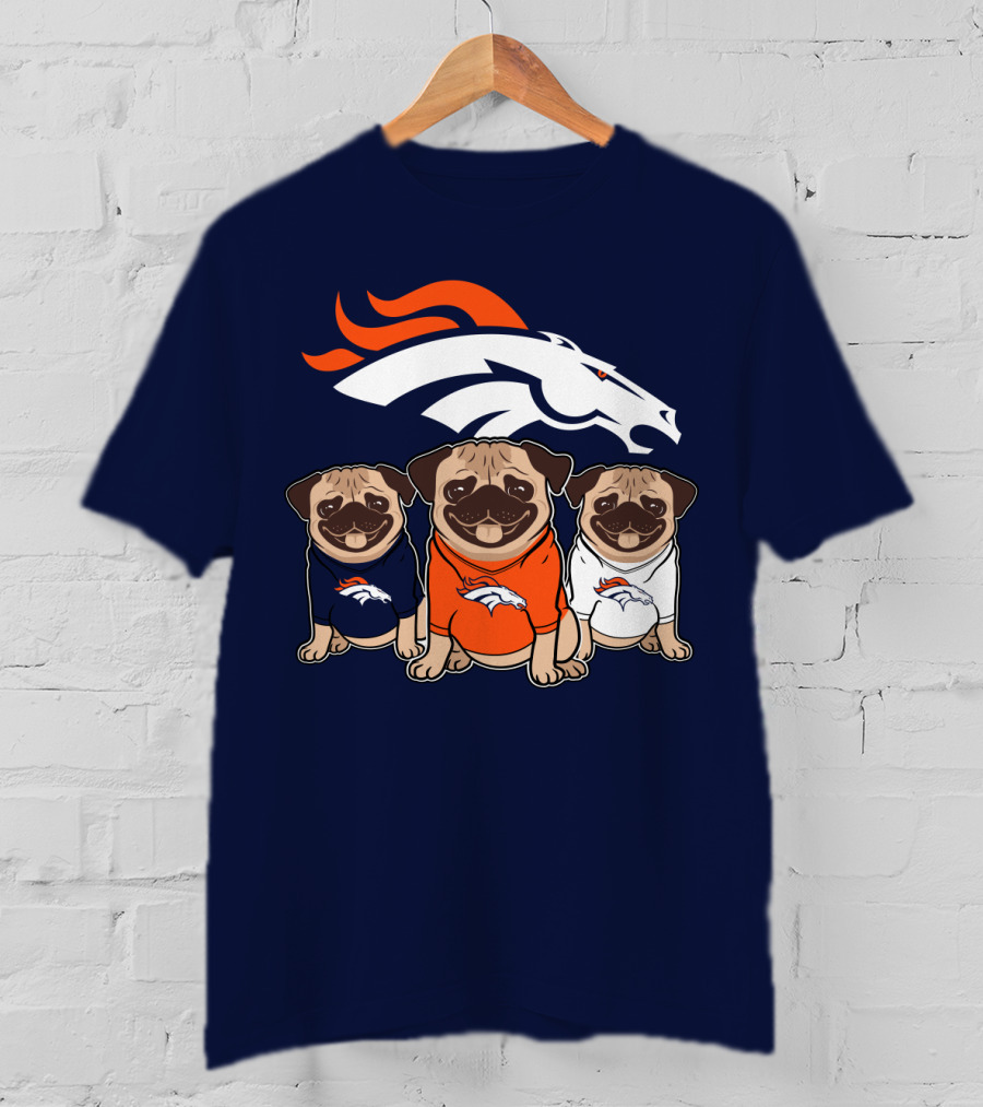 Pug Broncos Trio T-Shirt