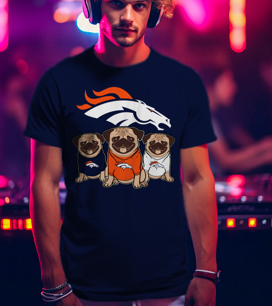 Pug Broncos Trio T-Shirt