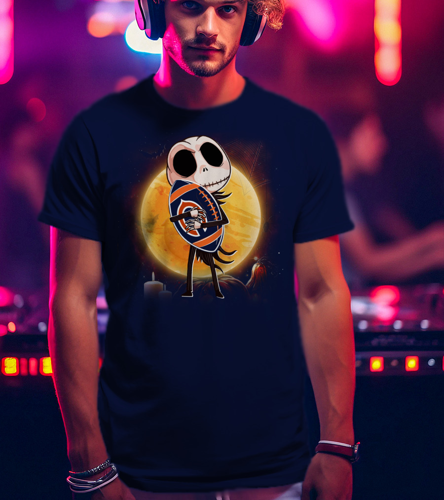 Jack Holding Bears Football In Moonlight T-Shirt