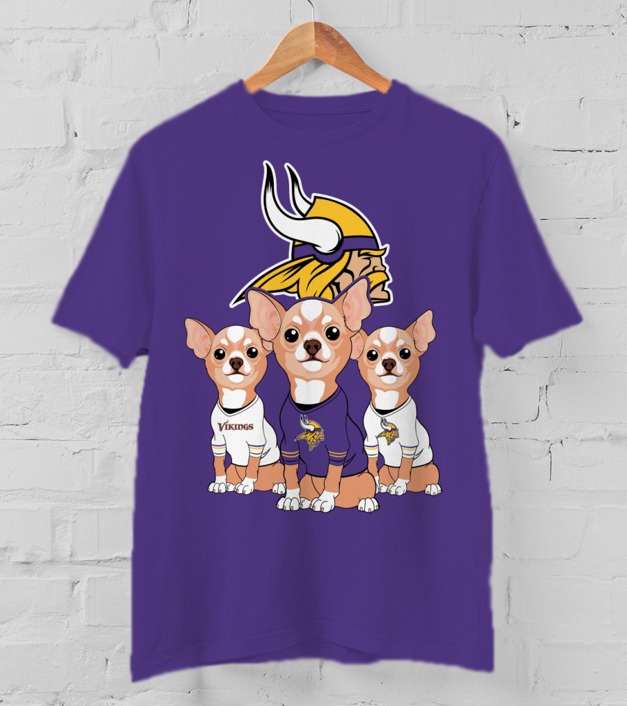 Minnesota Vikings Chihuahua Trio T-Shirt