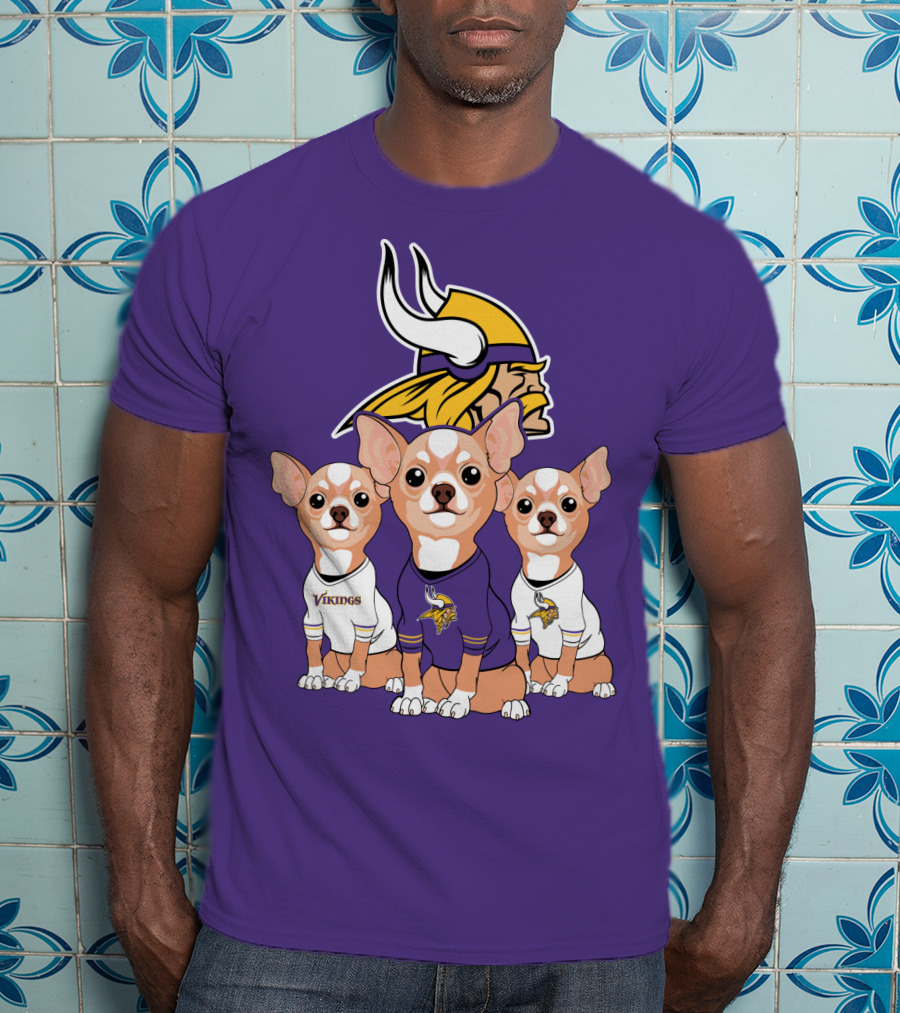 Minnesota Vikings Chihuahua Trio T-Shirt