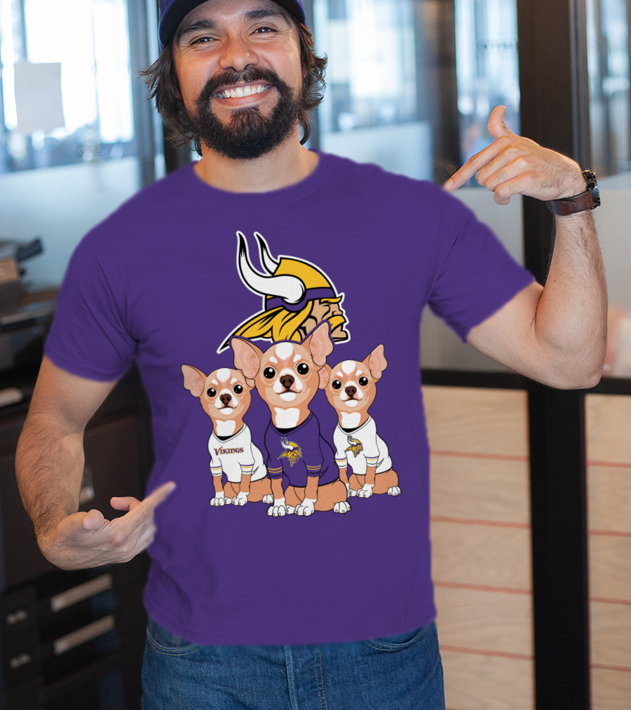 Minnesota Vikings Chihuahua Trio T-Shirt