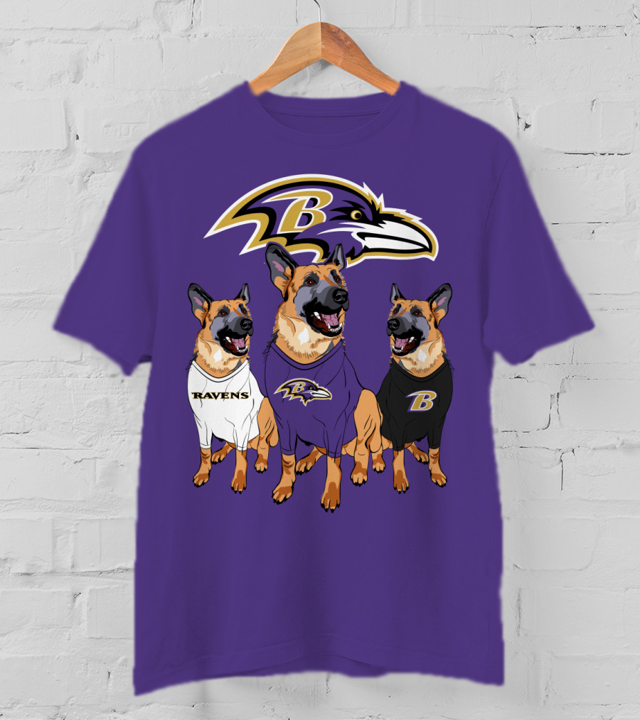 Ravens German Shepherd Trio T-Shirt