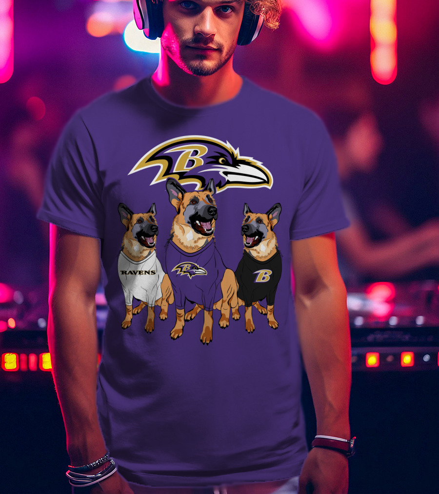 Ravens German Shepherd Trio T-Shirt