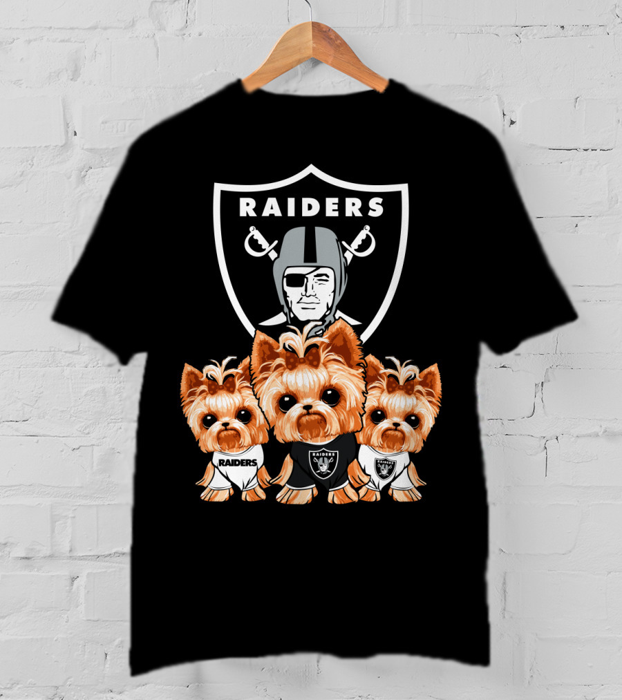 Yorkshire Terrier Dogs Las Vegas Raiders NFL Football Fa T-Shirt