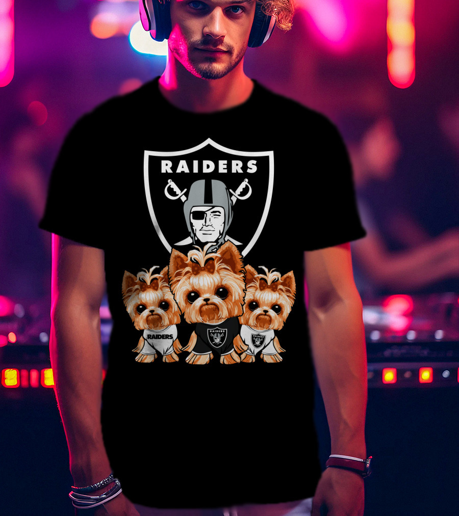 Yorkshire Terrier Dogs Las Vegas Raiders NFL Football Fa T-Shirt