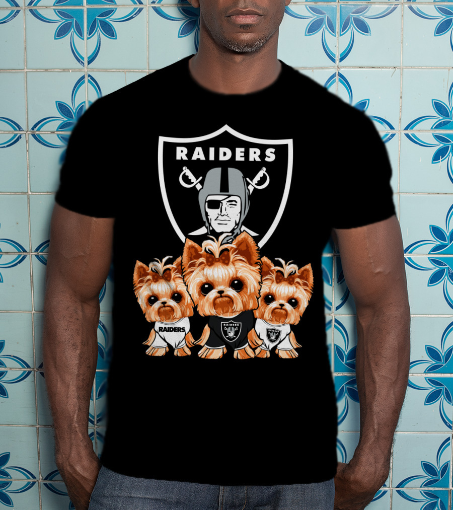 Yorkshire Terrier Dogs Las Vegas Raiders NFL Football Fa T-Shirt